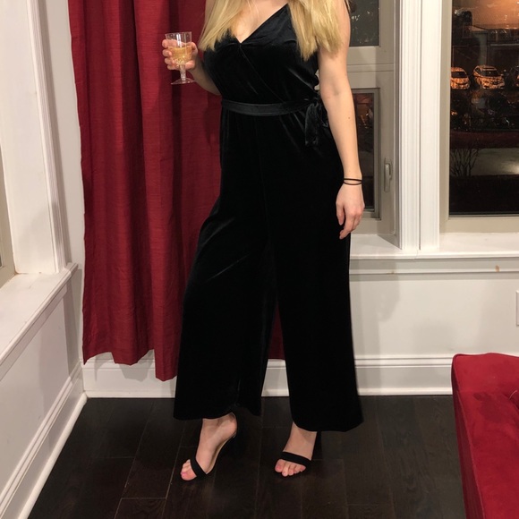 Black Velvet Jumpsuit - Picture 1 of 1
